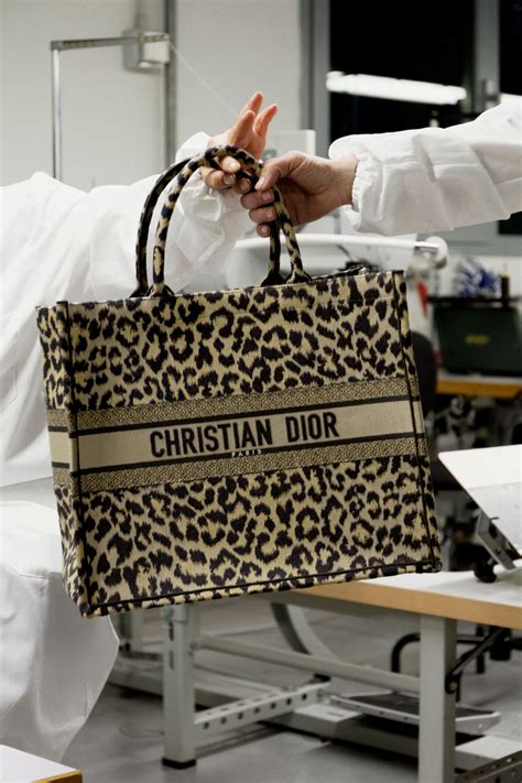 Dior leopard print tote bag